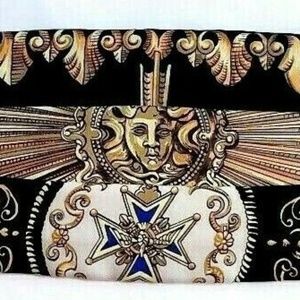 Hermès Gold & Black Print Silk Cummerbund France